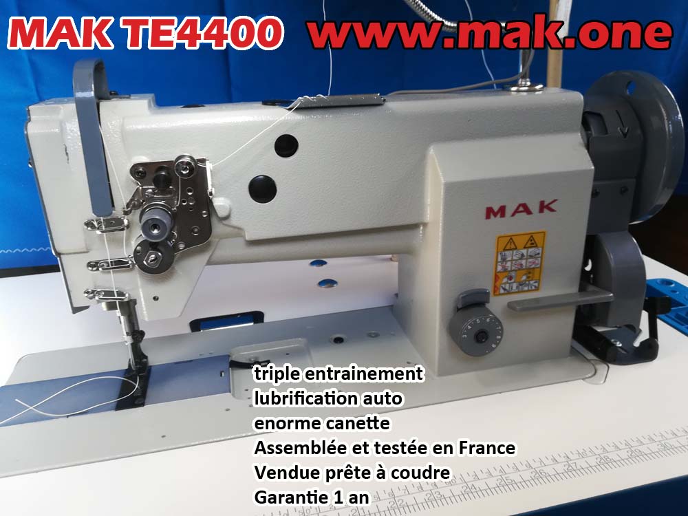 MAK TE4400 1599€ Machine à coudre industrielle triple entrainement